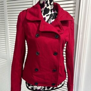 Old Navy Women's Red Pea Coat